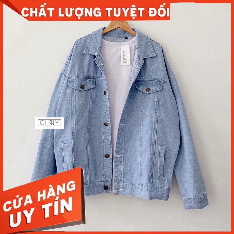 HÀNG CAO CẤP -  Áo Khoác Chống Nắng Jean Basic Unisex Nam Nữ | Form Bigsize Thoải Mái | Chất Dày Dặn | Có Túi Trong  - H