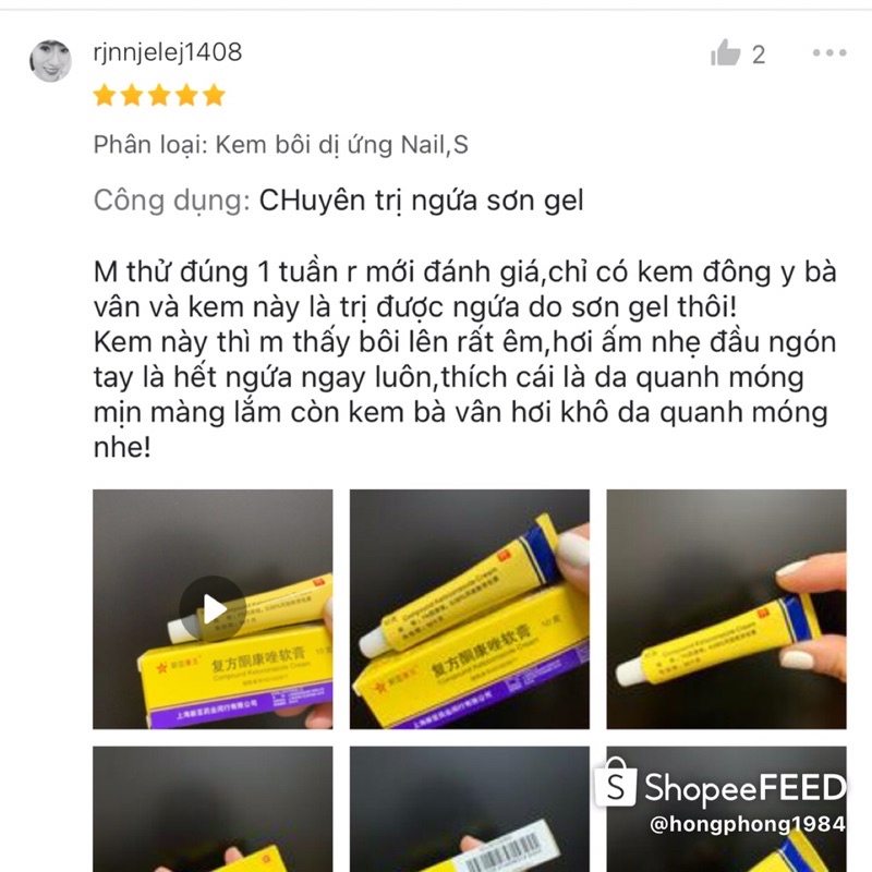 Kem bôi ngoài da dị ứng Sơn gel ,lưu huynh làm móng ,Nail,hc làm tóc ,mực xăm ,xà phòng ,chàm ,nam móng ,mụn nước ...