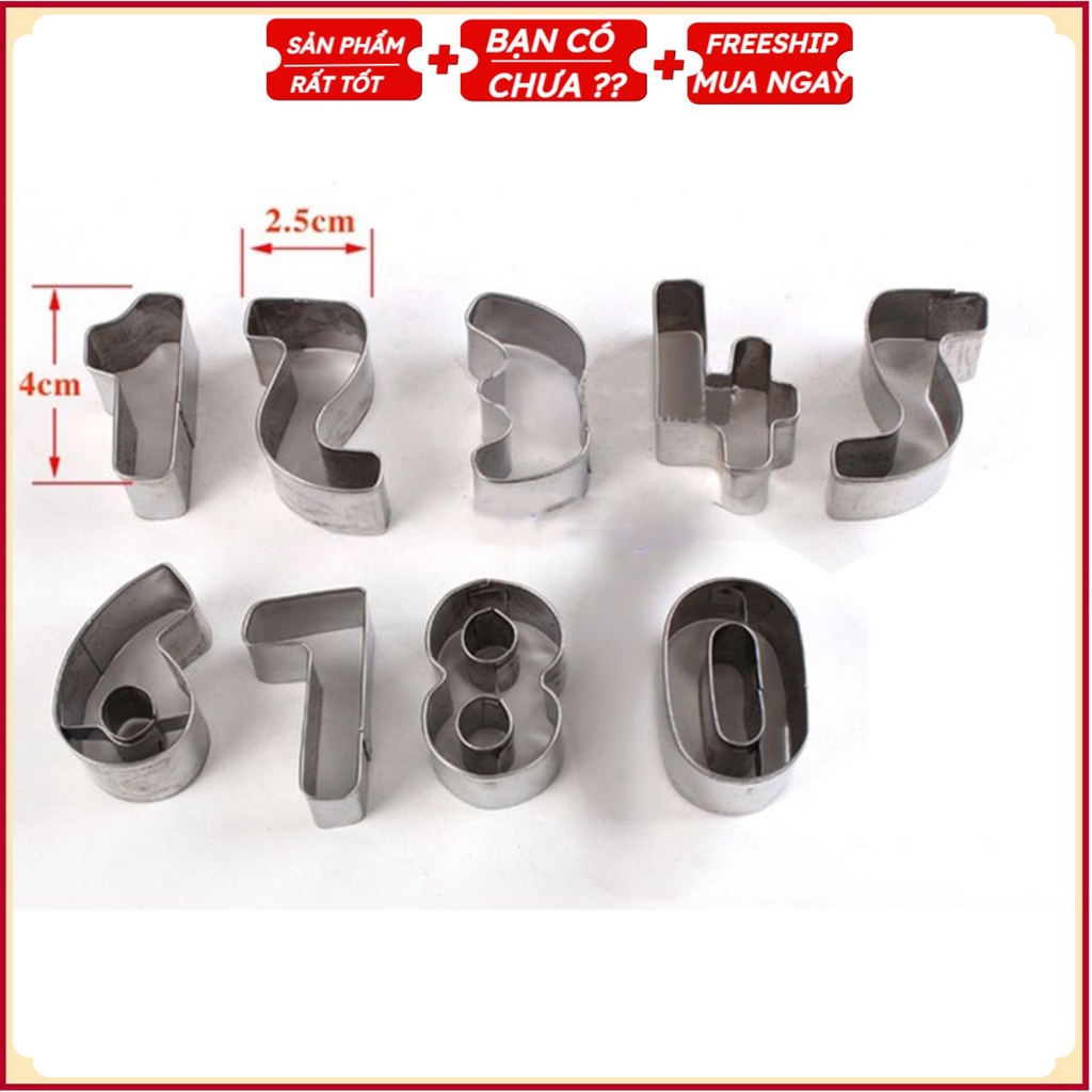 Bộ Khuôn Làm Bánh Hình Các Con Số 9 In 1 Cookie Pro US04158