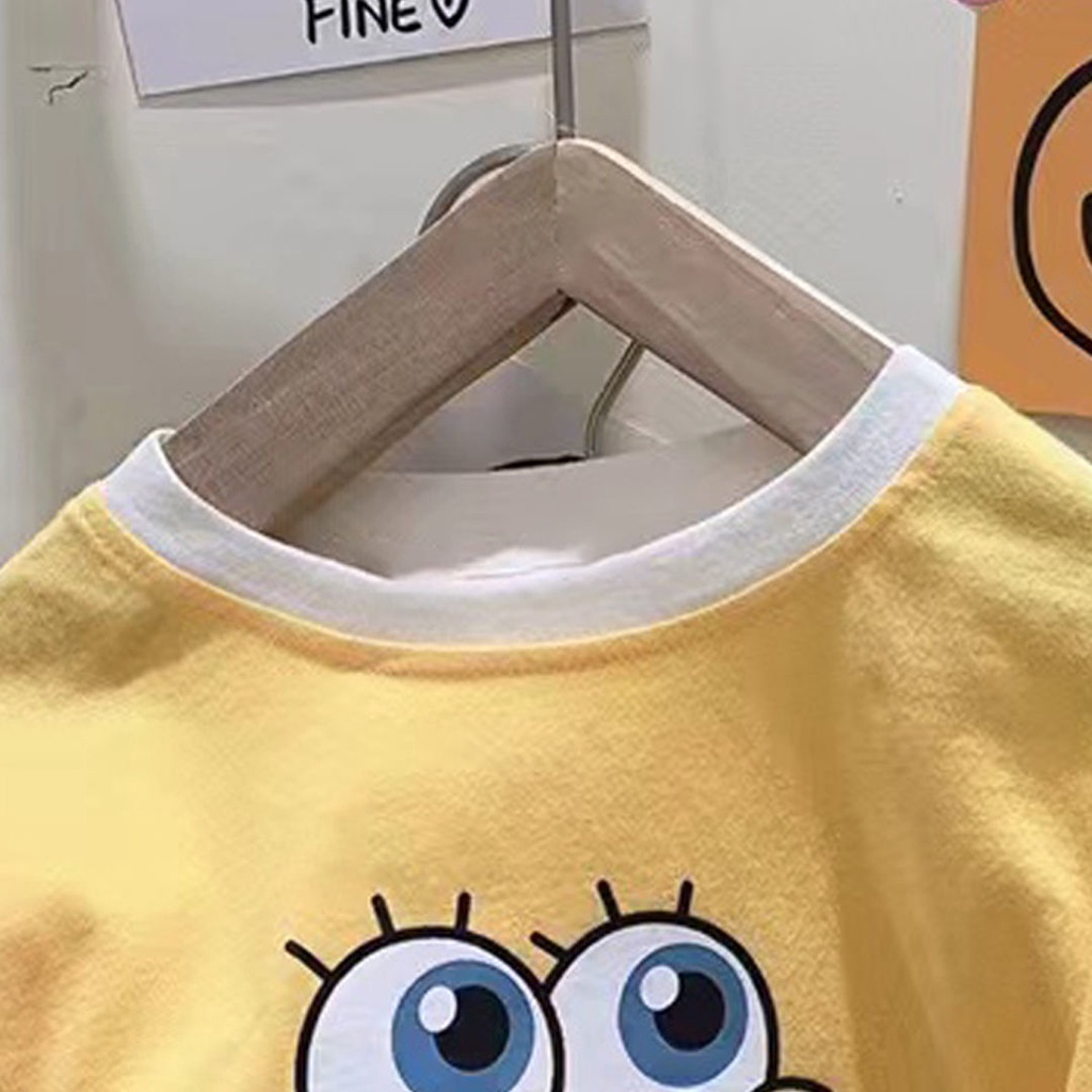 Bộ Áo Thun Ngắn Tay Họa Tiết Hoạt Hình + Quần Short Xinh Xắn Theo Phong Cách Mùa Hè Hàn Quốc Dành Cho Bé Trai