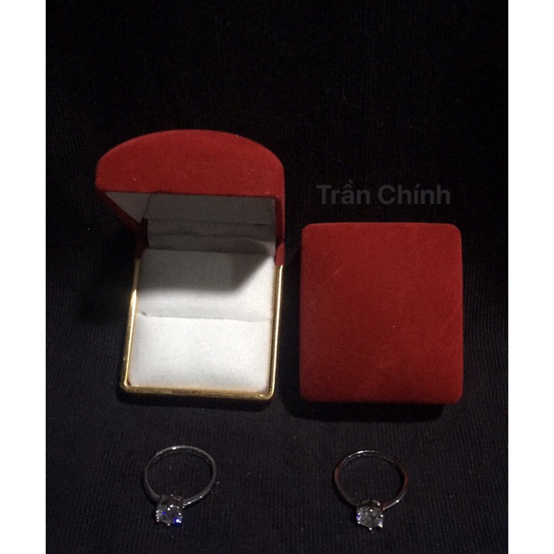 12 hộp nhung đựng nhẫn, hộp cao cấp, ngang 4,5cm