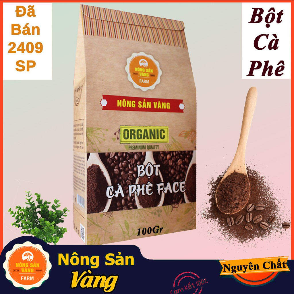 bột cà phê nguyên chất 100gr,  tẩy da chết, trắng da, bột cafe đắp mặt, tắm body ( handmade ) - Nông Sản Vàng