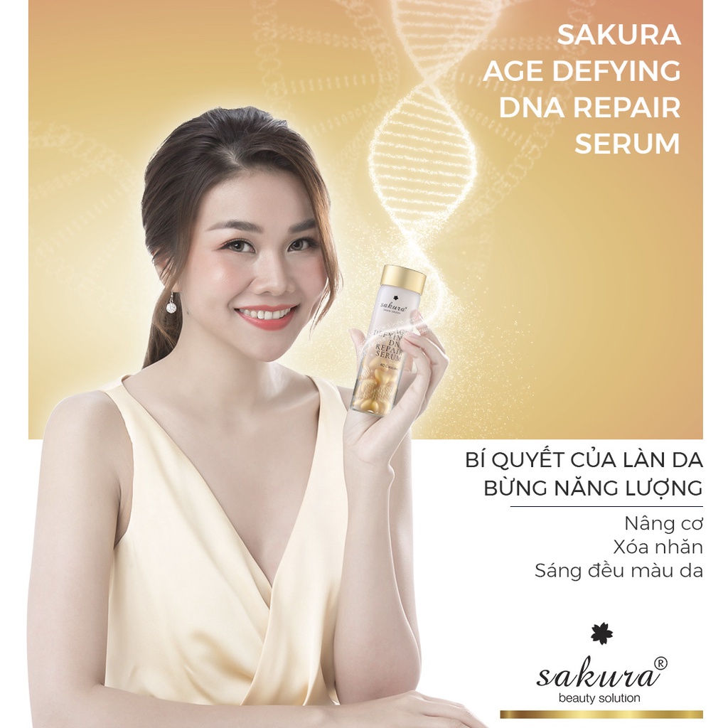 Serum Chống Lão Hóa, Phục Hồi Da Sakura Age Defying DNA Repair Serum Giữ Ẩm, Làm Căng Mịn Và Săn Chắc Da(40 viên / 18ml)