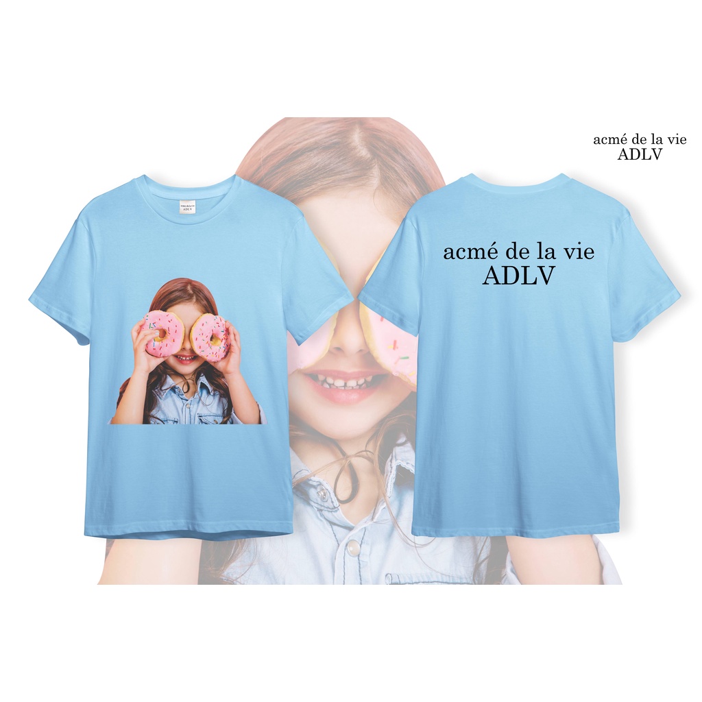 Áo ADLV Thun Cotton CAO CẤP [Vải Cotton] - Mẫu 30 - Bé Gái Cầm Donut Hồng