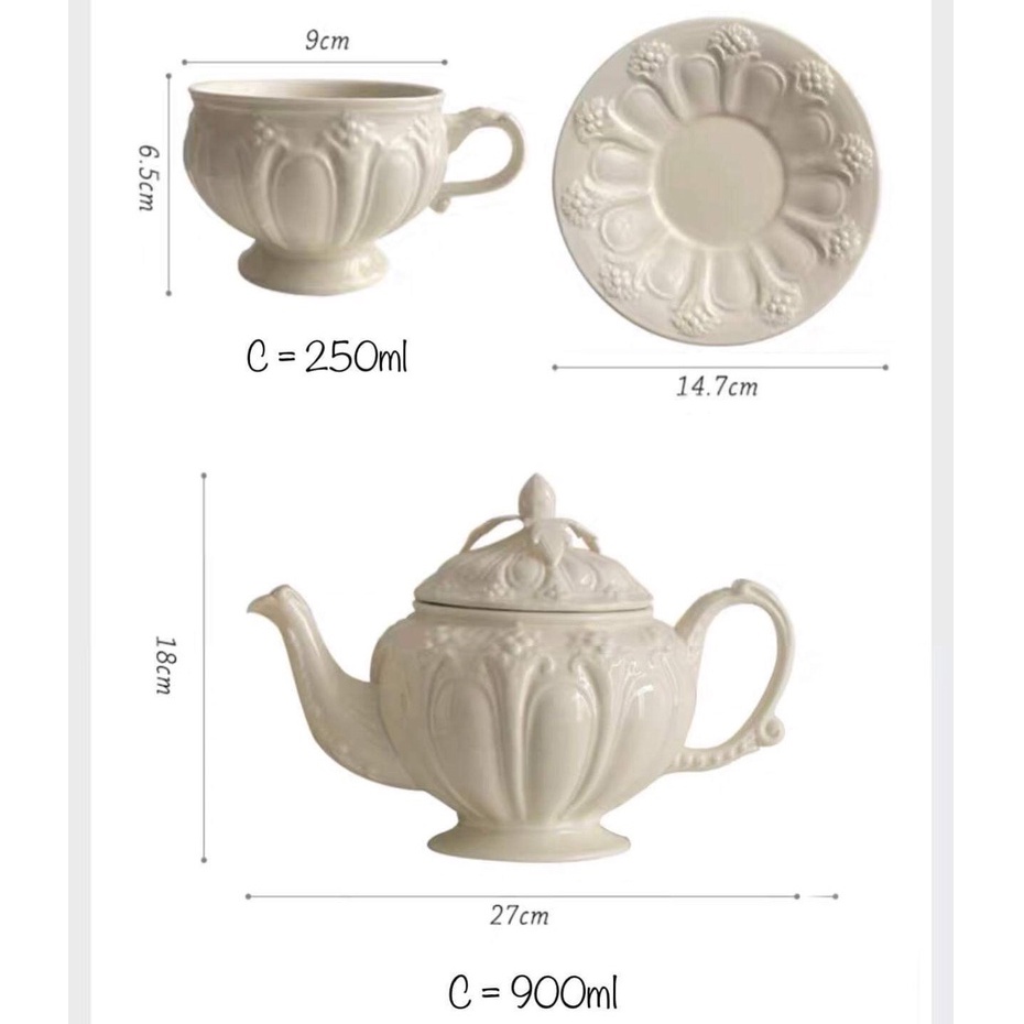Set trà chiều Alice phong cách Anh Quốc, Set trà vinatge quý tộc