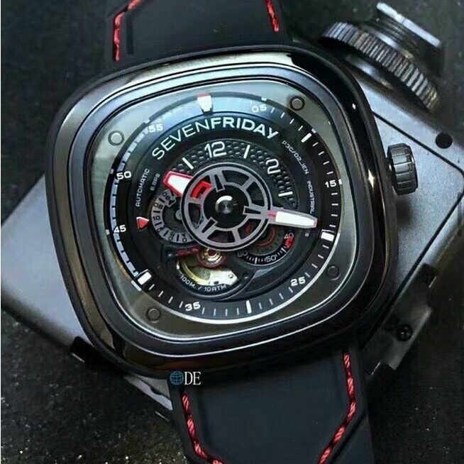 Đồng hồ nam thời trang, SF-S3-01, Automatic, Dây cao su, mặt vuông 47mm, bảo hành 24 tháng - donghokinhmat168