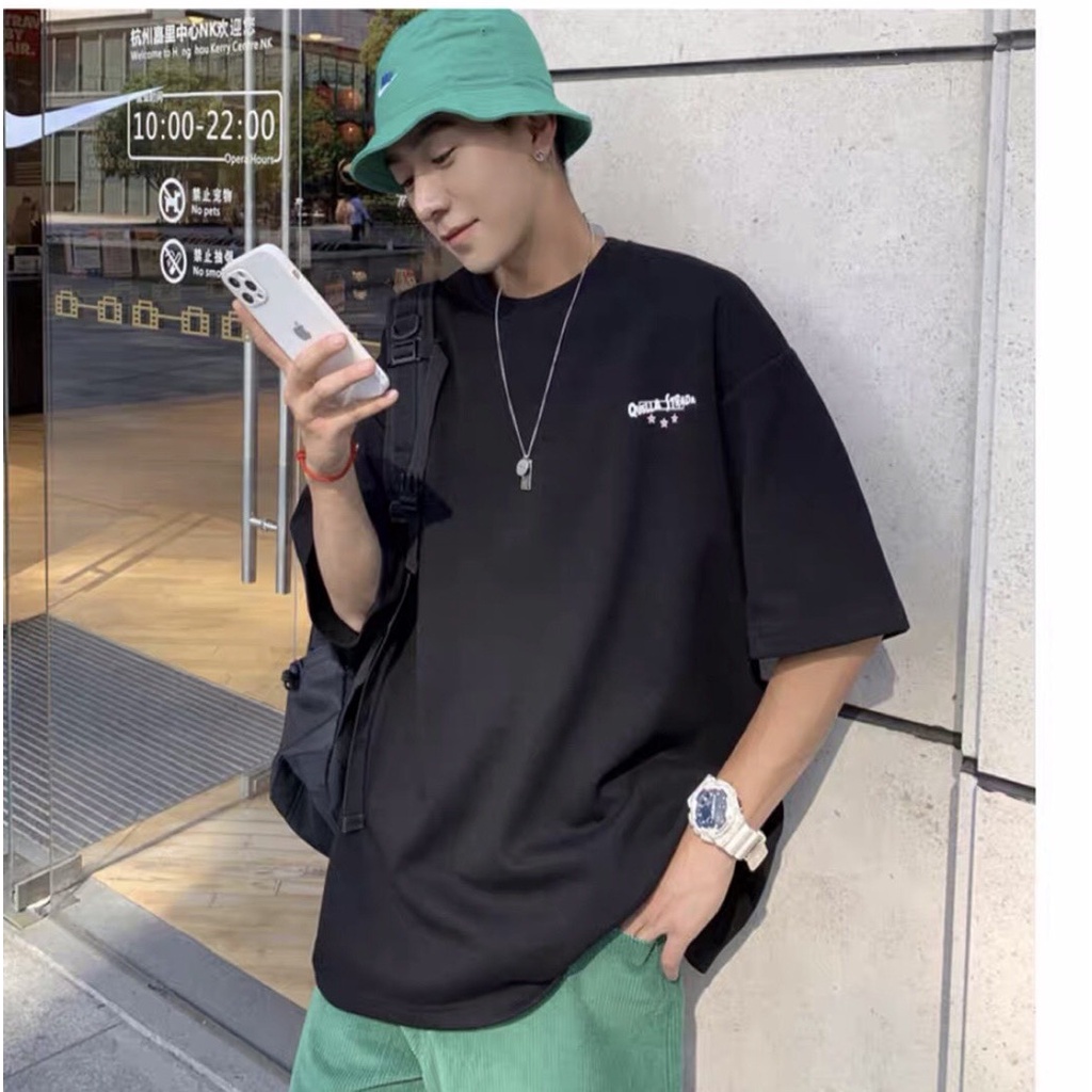 Áo phông nam 3 ngôi sao form thụng chất liệu cotton