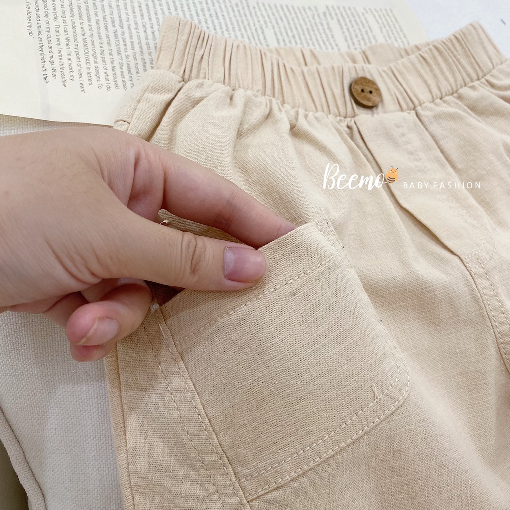 Quần dài kaki cho bé trai BEEMO, Chất liệu co giãn, phong cách Hàn Quốc B202