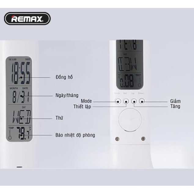 Đèn led chống cận Remax RT-E185 đa năng tích hợp chuông báo thức, theo dõi nhiệt độ và thời gian