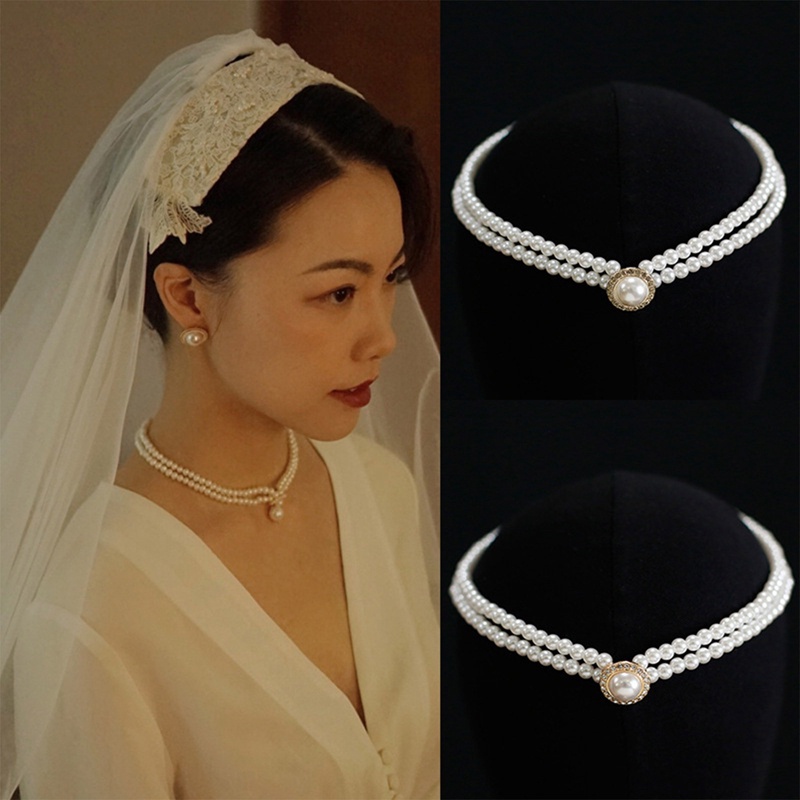 Vòng cổ Ngọc Trai Tròn Phong Cách Retro Pháp Đơn Giản Cho Nữ