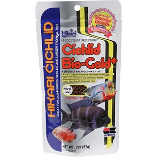 Thức ăn cá la hán tai tượng tăng màu hổ trợ tiêu hóa Hikari Cichlid Bio-Gold+ 250 gram hạt nổi