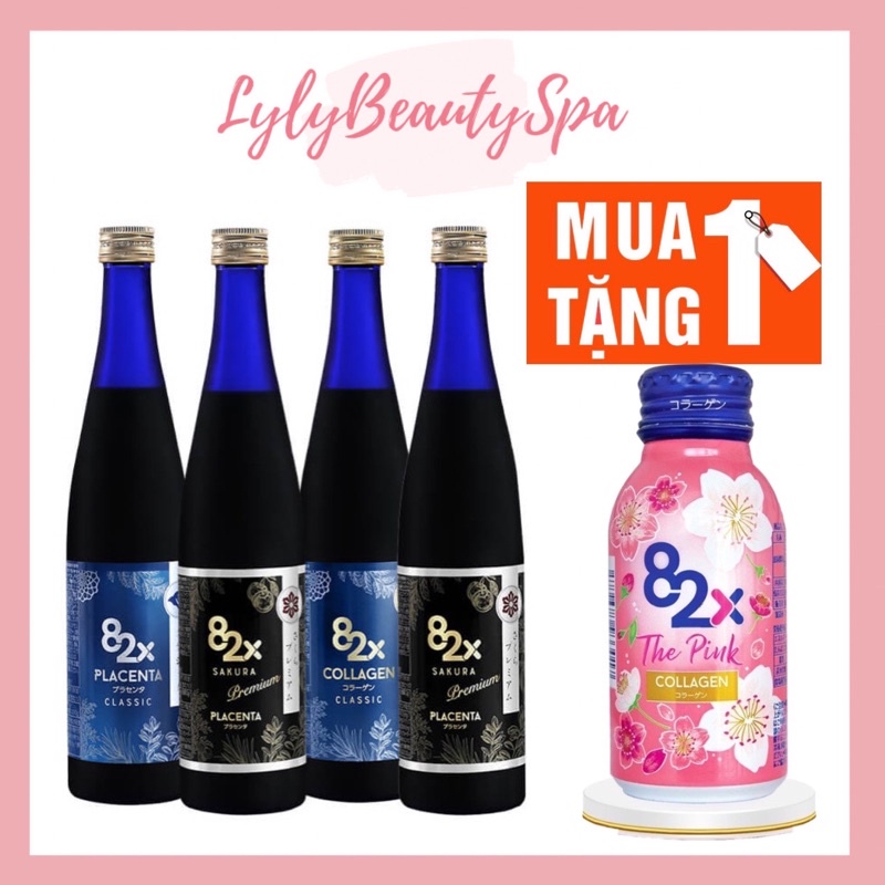 Nước Uống Đẹp Da Collagen 82X Sakura Premium và Placenta 82X Sakura Premium 500ml CHÍNH HÃNG