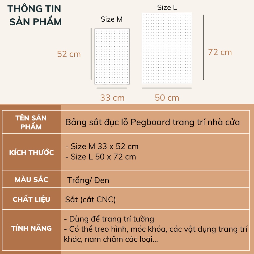 Bảng sắt đục lỗ trang trí nhà cửa DECOSA