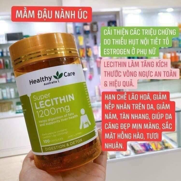 (Mẫu mới) Mầm Đậu Nành Super Lecithin Healthy Care 100 viên - 1200mg - đủ bill Chemist Úc | BigBuy360 - bigbuy360.vn