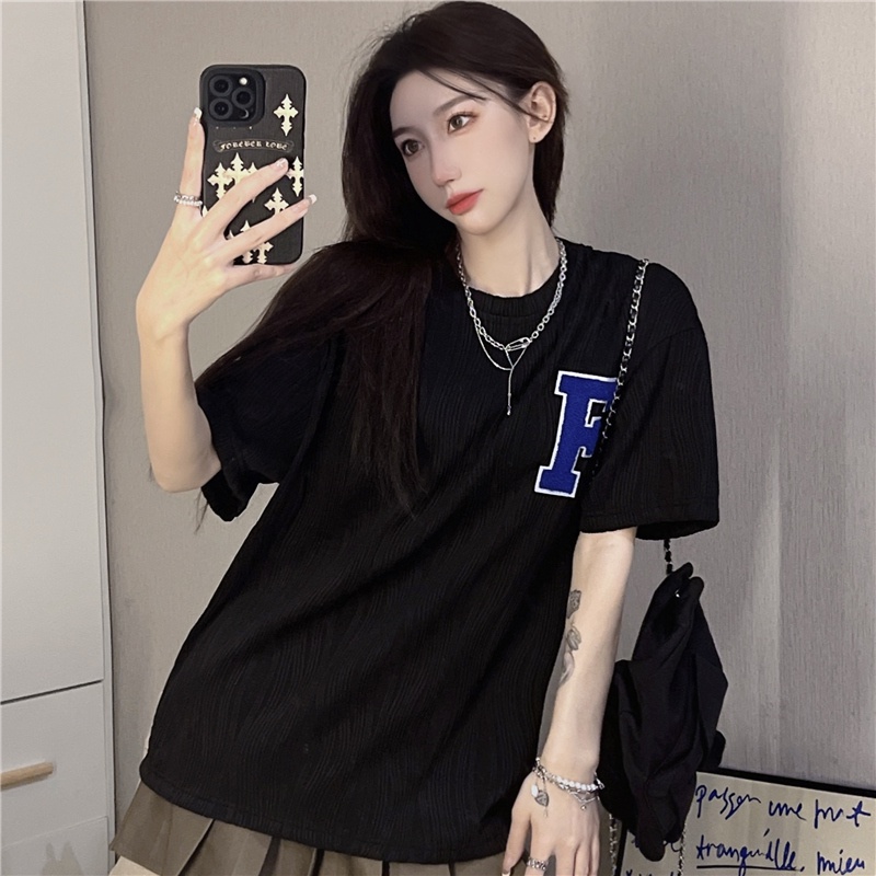 Áo thun SUXI ngắn tay cổ tròn màu sắc đơn giản thời trang mùa hè dành cho nữ