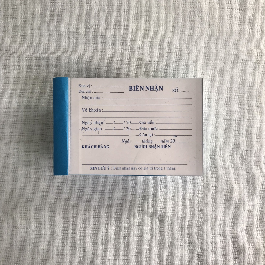 BIÊN NHẬN 2 LIÊN 15x10cm 30 BỘ