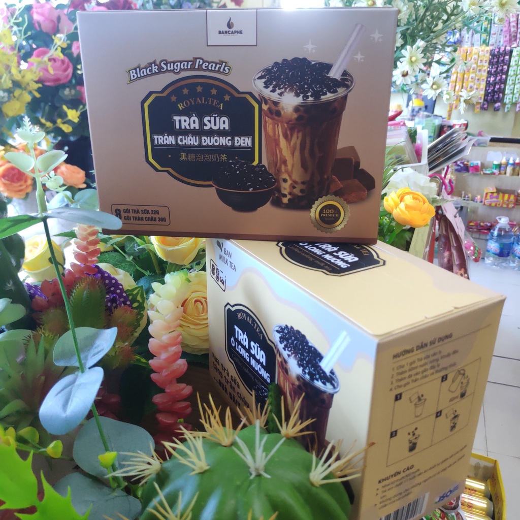 Trà Sữa Trân Châu Royal Tea/  Hillway Tự Pha Vị Chân Trâu Đường Đen/ Vị Ô Long Nướng/ Vị Socola