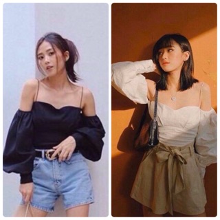 ÁO RỚT VAI TAY PHỒNG (KÈM HÌNH THẬT)