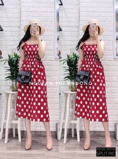 Freeship 99k toàn quốc_váy hai dây chấm bi hàng qc