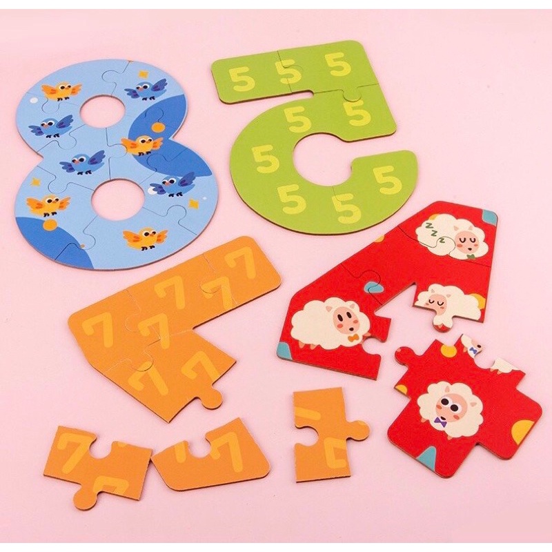 Ghép Puzzle số đếm và chữ cái nâng cấp siêu to cho bé tập ghép từ 2 tuổi.