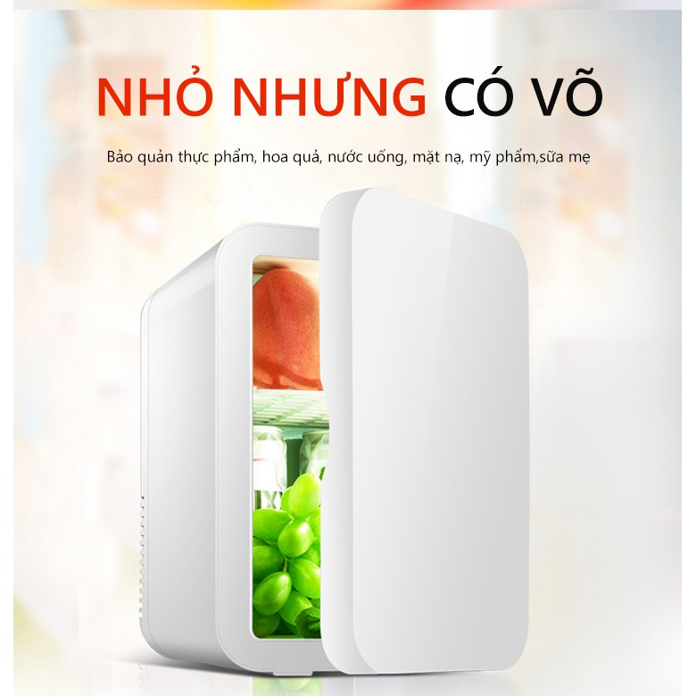 Tủ lạnh mini 8L dùng trên xe oto hoặc gia đình, vừa làm lạnh vừa làm ấm được chatluongtot BE101*