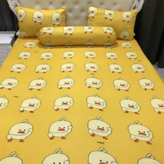 Mẫu Vịt vàng. Bộ ga giường thun Hàn Quốc