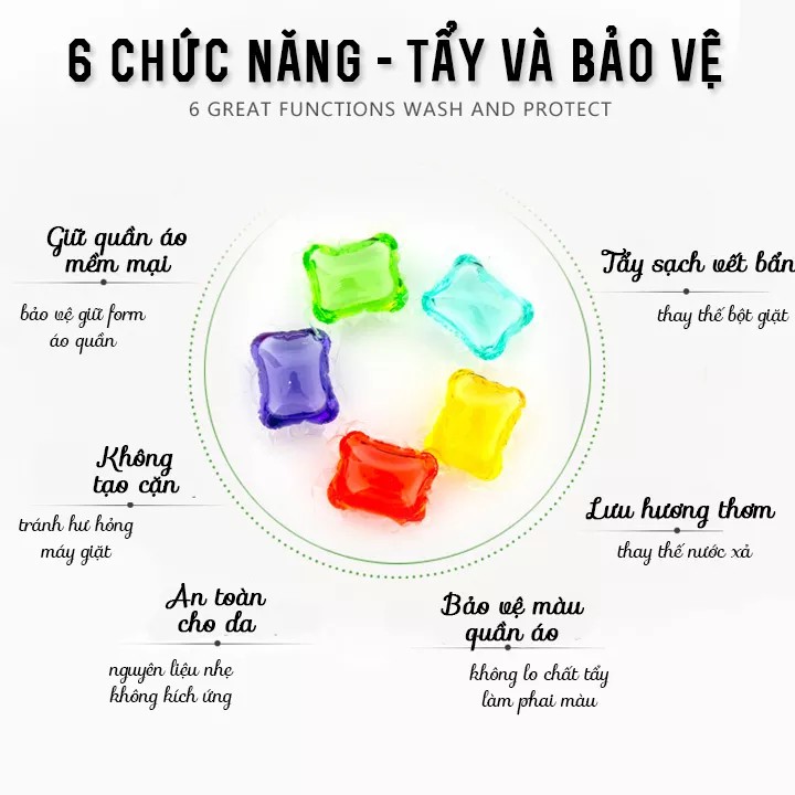 [Siêu sale] 30 viên giặt xã thơm quần áo siêu sạch