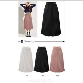 Chân váy dập li chiffon 85k (đen_40_55kg