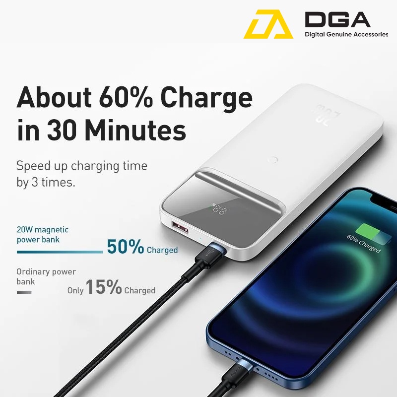 Pin dự phòng sạc nhanh không dây tích hợp nam châm 10000 mAh Baseus Magnetic Wireless Quick Charging Power Bank