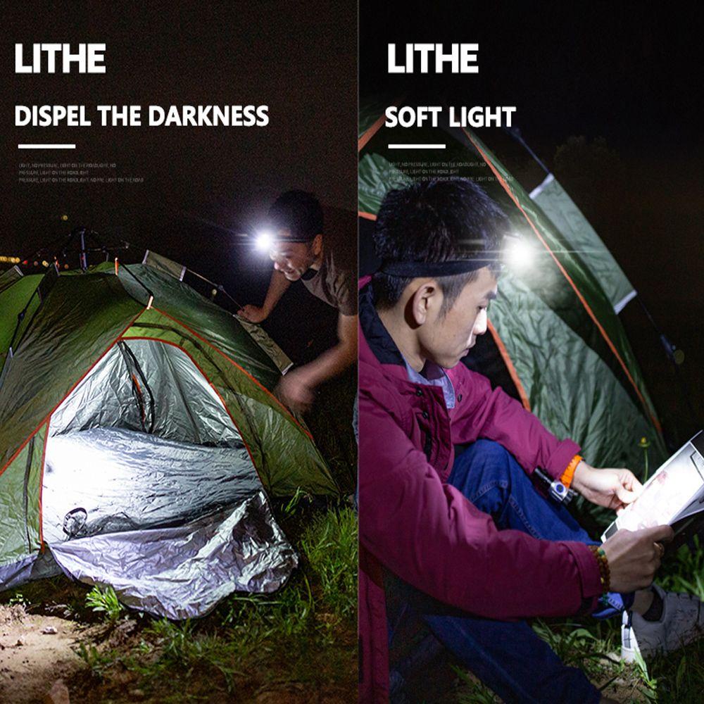 LAKAMIER Đèn Pin Đeo Đầu Đa Năng Bằng ABS Màu Vàng Kèm Phụ Kiện