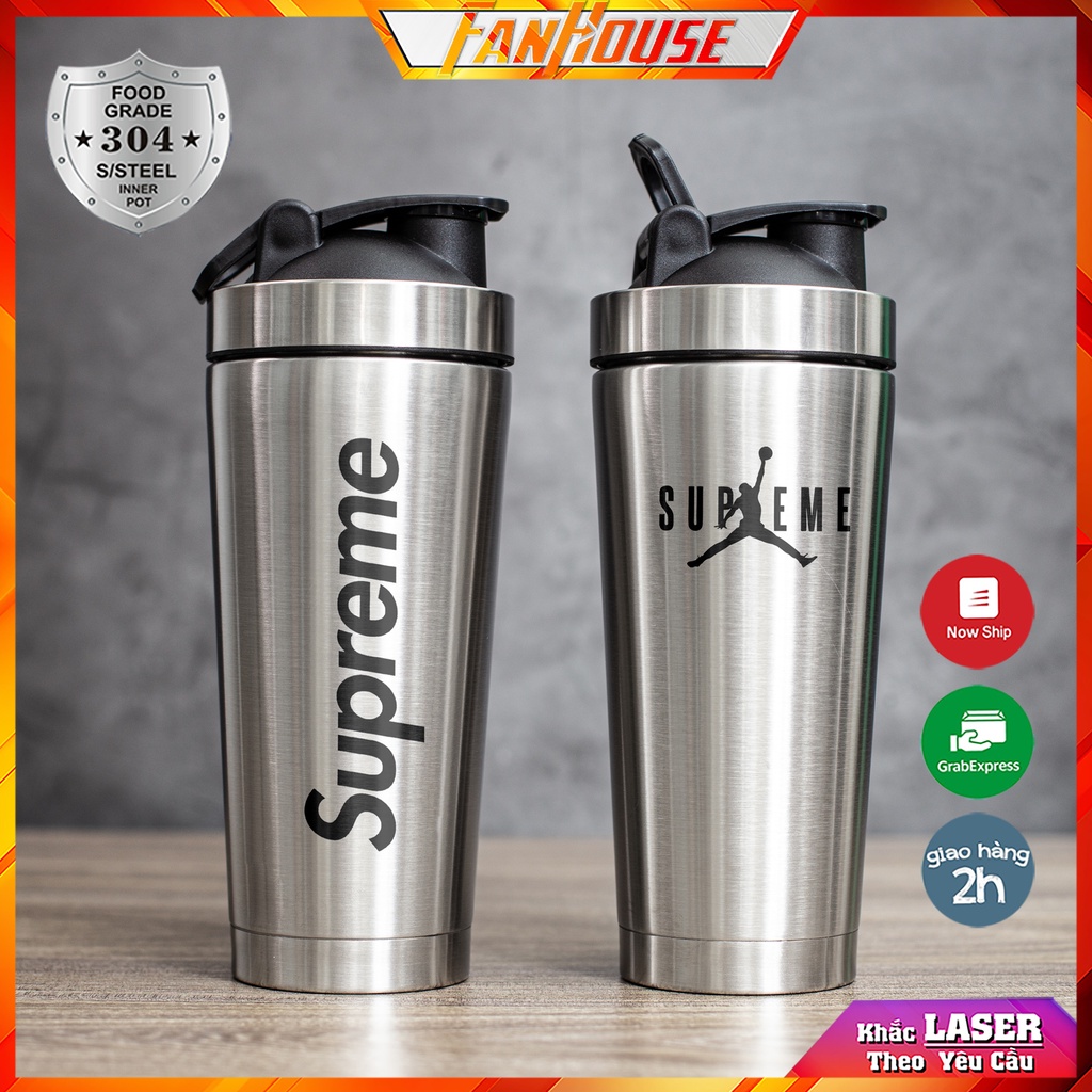 Bình giữ nhiệt Supreme độc quyền Fan House bình lắc 850ml Sup made in thailand inox 304 tặng bộ rửa bình | BigBuy360 - bigbuy360.vn