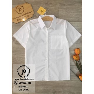 Áo sơ mi trắng tay ngắn bigsize nữ (MS 9507) áo sơ mi trắng, sơ mi công sở, thời trang bigsize, thời trang nữ