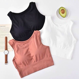 Áo Bra Croptop Ba Lỗ Trơn Có Mút