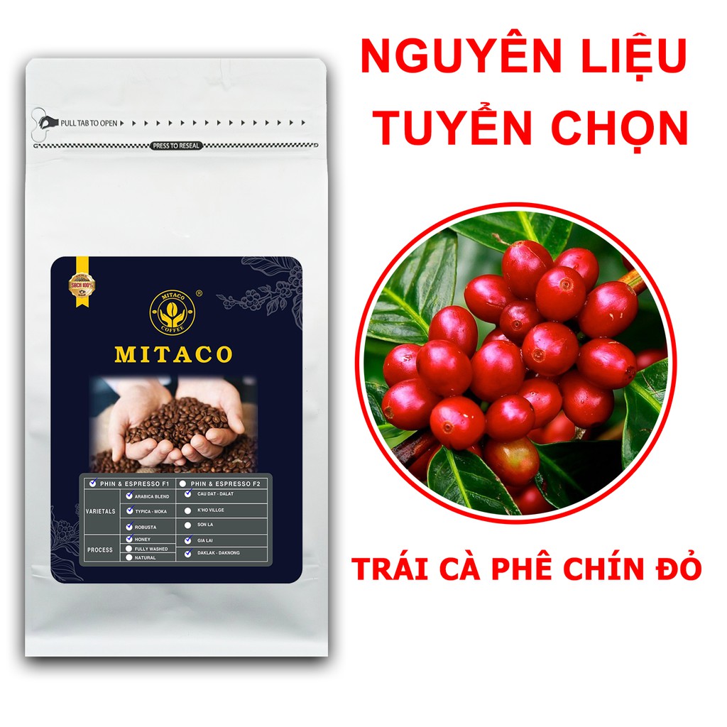 Cà Phê Rang Xay Thượng Hạng F1 MITACO COFFEE (Gói 500g)