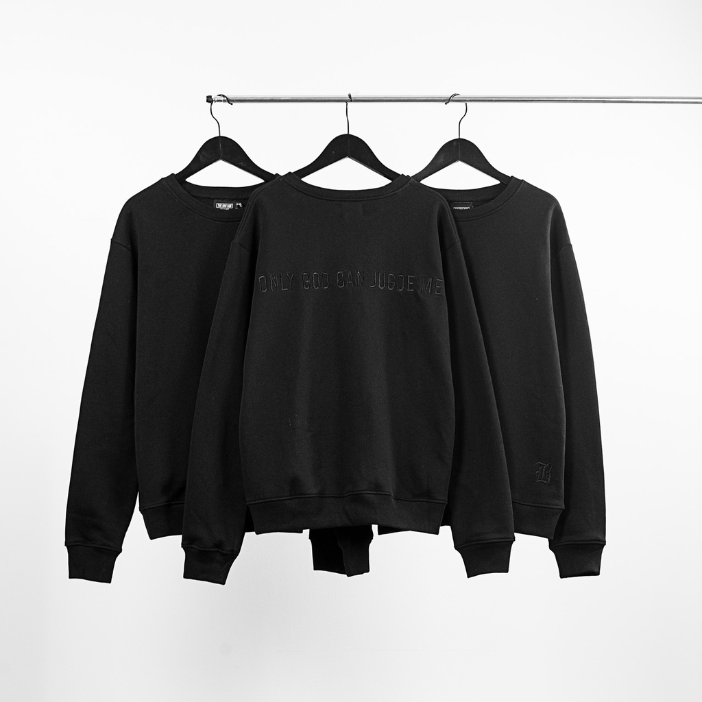 Áo sweater nỉ dài tay The Bad God Emboss da lộn