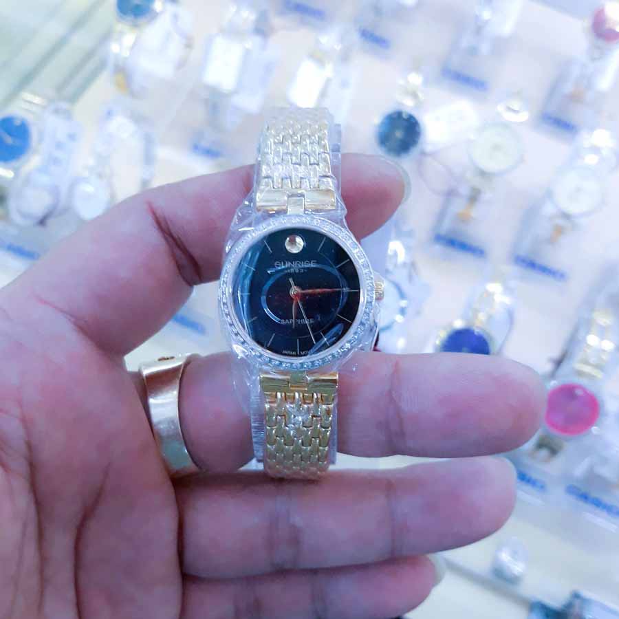 Đồng hồ nữ lắc tay siêu mỏng Sunrise SR021 hãng kính Sapphire chống nước chống xước