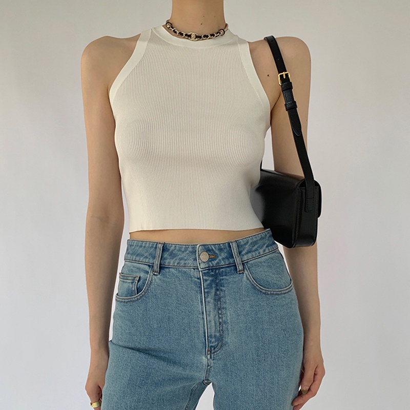 Áo Lửng Sát Nách Màu Trơn Gợi Cảm Cho Nữ