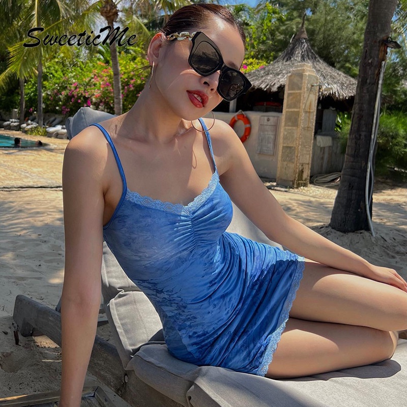Đầm Dây In Họa Tiết Mới SweeticMe Dành Cho Nữ