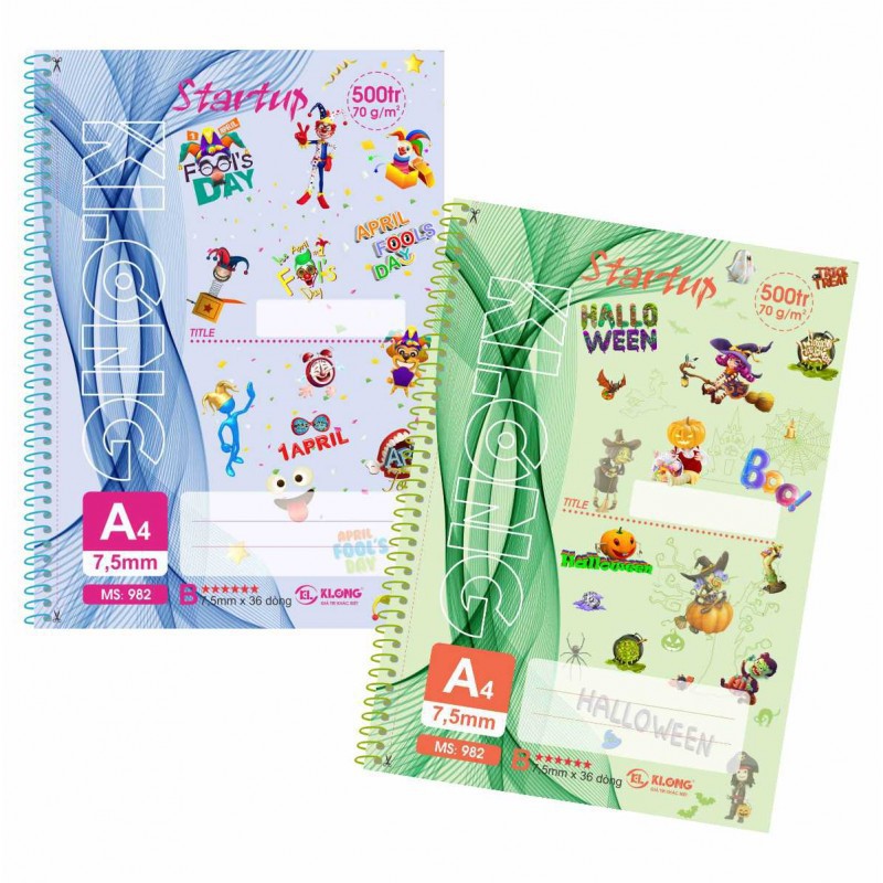 Sổ lò xo đơn A4 - 500 trang; Ms 982 - khách sỉ ib
