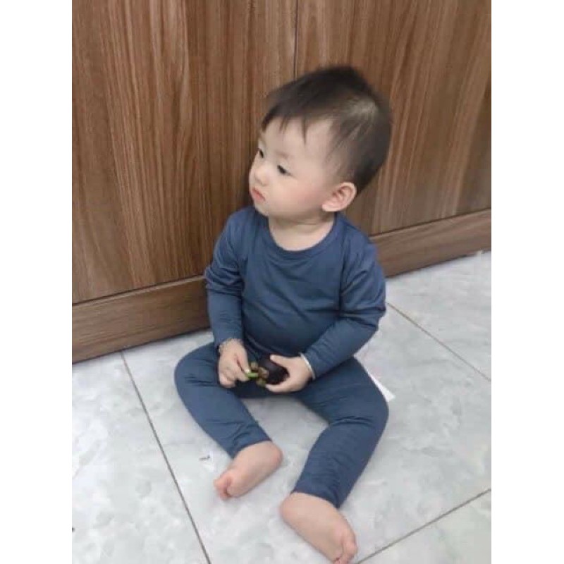 Đồ Bộ Bé Gái, Bé Trai Minky Mom Vải Thun Lạnh Trơn, Bộ Quần Áo Dài Tay Cho Bé Mặc Hè Thoáng Mát