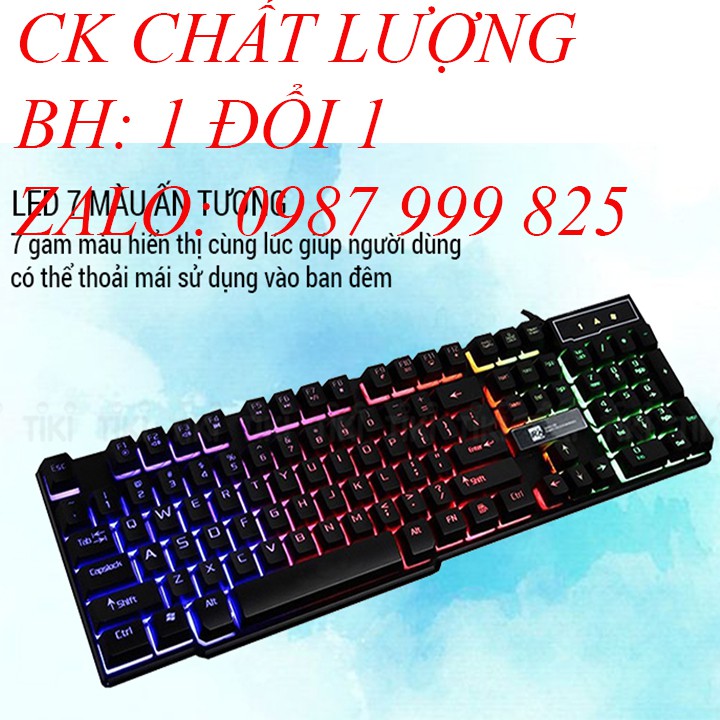 Bàn phím máy tính loại có dây đèn led 7 màu sáng đẹp phím bấm mềm mại vừa tay phù hợp giải trí, làm việc và chơi game