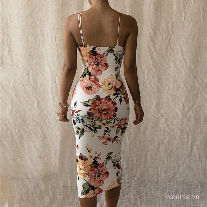 Thời Trang Đầm Body Trễ Vai Hoạ Tiết Hoa Thiết Kế Ôm Sát Tôn Dáng