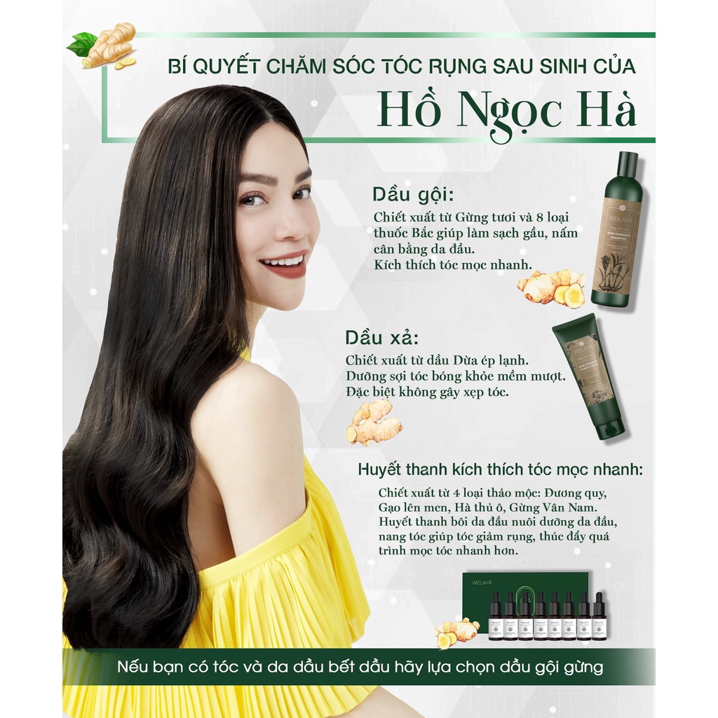 Dầu Xả Gừng Weilaiya Chính Hãng Cho Tóc Dầu Ngăn Rụng Tóc Hỗ Trợ Mọc Tóc 250ml - Lunary Beauty