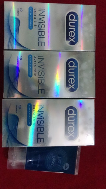 [ COMBO HOT ] 2 hộp DUREX INVISIBLE SIÊU MỎNG + 1 chai gel durex Play 50g