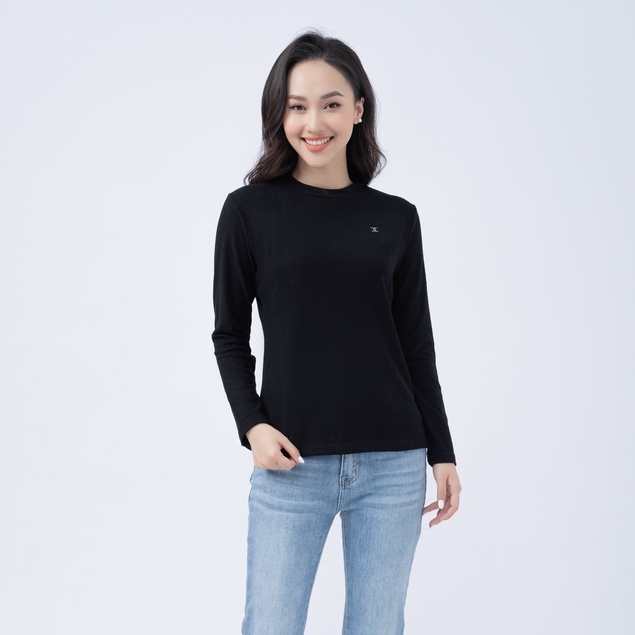 Áo giữ nhiệt nữ freesize Fiona, Ao mặc trong hạt cườm dán trang trí ngực dài tay mã C521509
