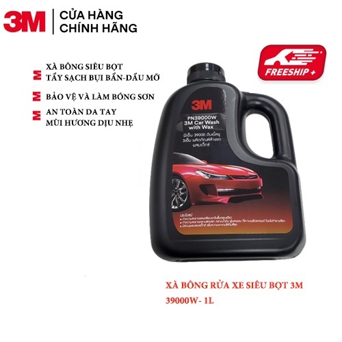 Xà bông rửa xe siêu bọt 3M Car Wash With Wax PN39000W- 1L