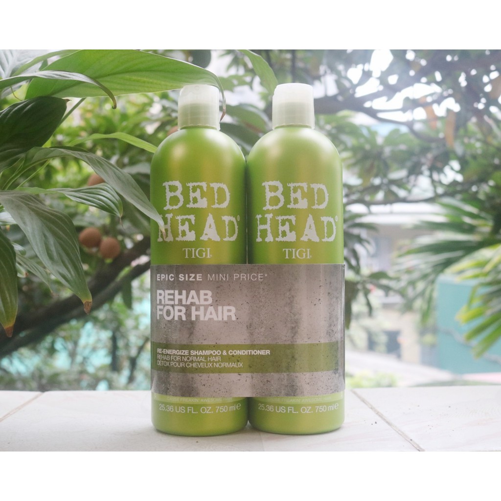 Cặp Dầu Gội Xả Phục Hồi Tóc Hư Tổn Tigi Bed Head - Màu Xanh Lá[hiencuong262]