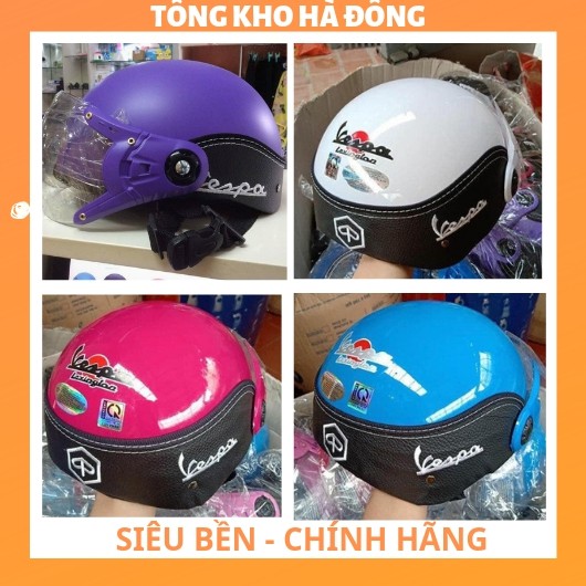 MŨ BẢO HIỂM VESPA XỊN LÓT DA PHÍA SAU - ẢNH THẬT