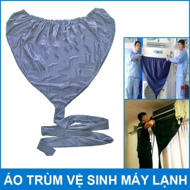 Túi trùm vệ sinh máy lạnh treo tường - Áo bọc hứng nước rửa điều hòa - Bạt vệ sinh máy lạnh