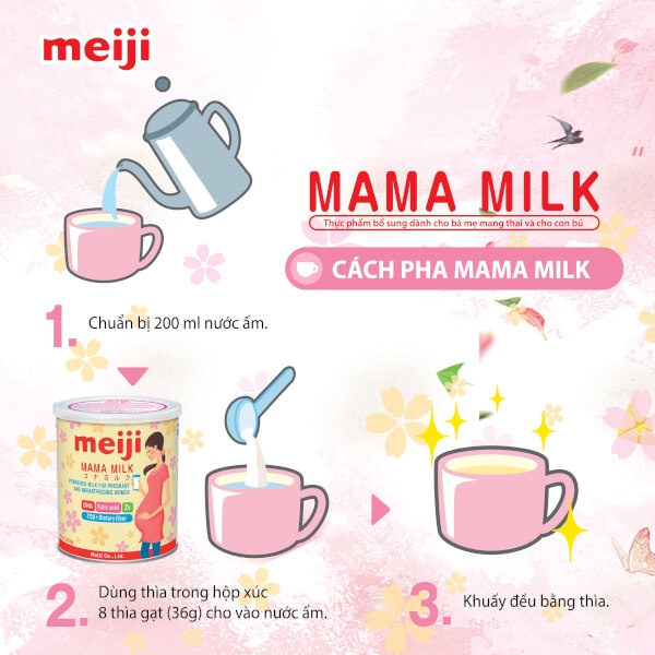 Sữa Bột Meiji Mama Milk Dành Cho Bà Bầu Mang Thai (Hộp 350g)